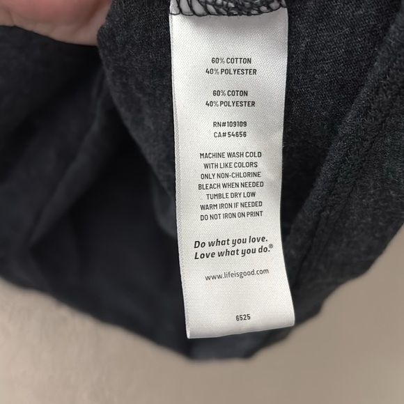 Mens Life is Good Baseball Soft Tshirt, Gray, XXL - Picture 4 of 5